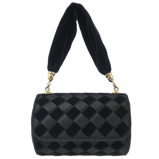 Bottega Veneta Black Satin Velvet Handbag