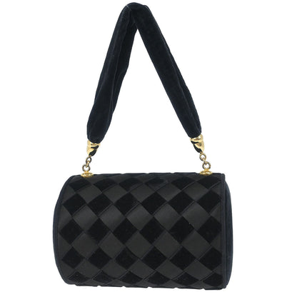 Bottega Veneta Black Satin Velvet Handbag