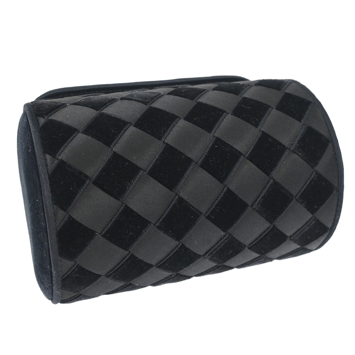 Bottega Veneta Black Satin Velvet Handbag