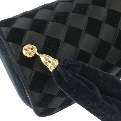 Bottega Veneta Black Satin Velvet Handbag