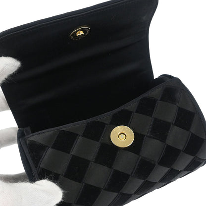 Bottega Veneta Black Satin Velvet Handbag