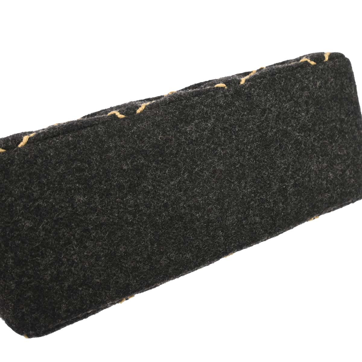 Chanel Gray Wool Wild Stitch Mini Classic Square Flap Shoulder Bag 17