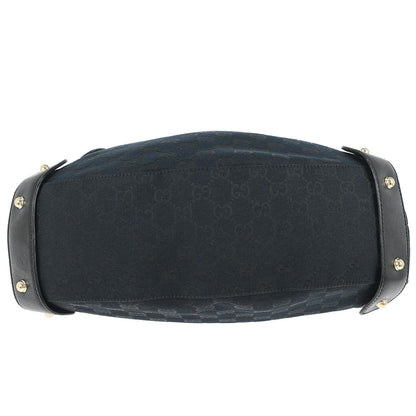 Gucci Black Canvas GG Horsebit Handbag