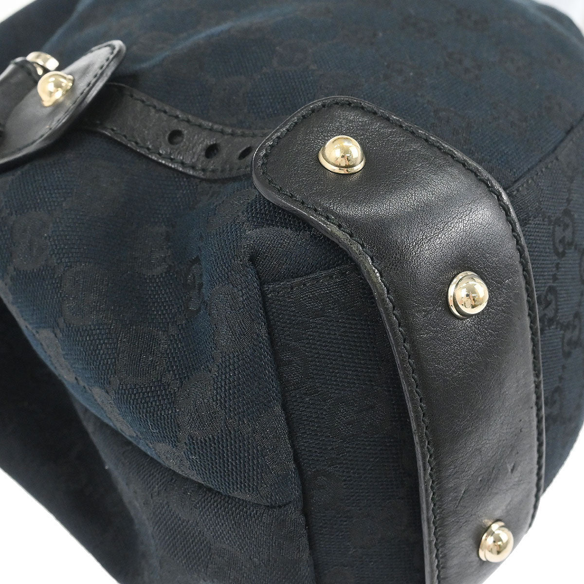 Gucci Black Canvas GG Horsebit Handbag