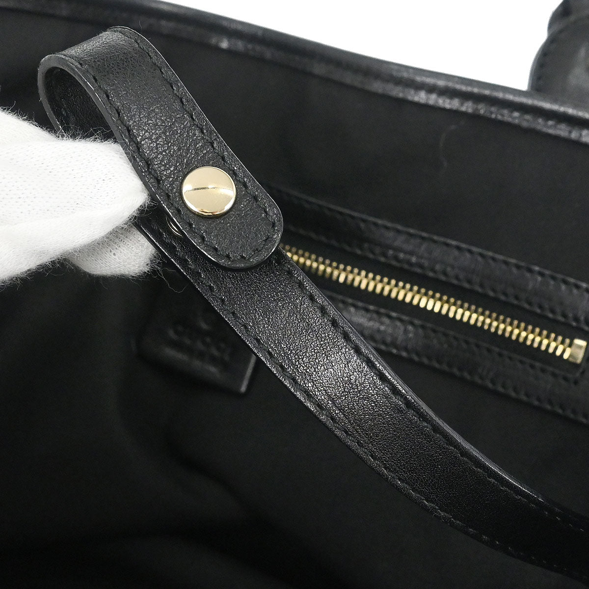 Gucci Black Canvas GG Horsebit Handbag