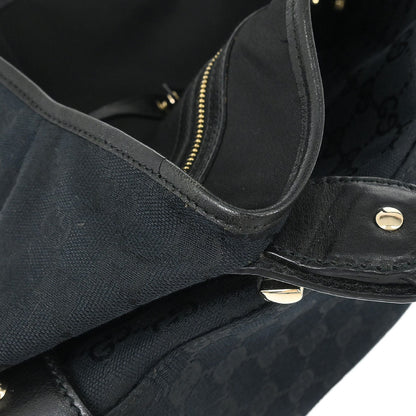 Gucci Black Canvas GG Horsebit Handbag