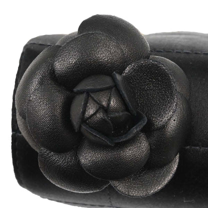 Chanel Black Satin Camellia Choco Bar Shoulder Bag