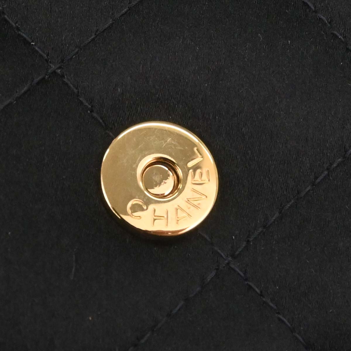 Chanel Black Satin Camellia Choco Bar Shoulder Bag