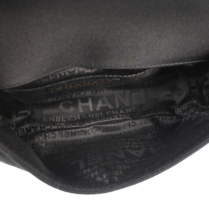 Chanel Black Satin Camellia Choco Bar Shoulder Bag