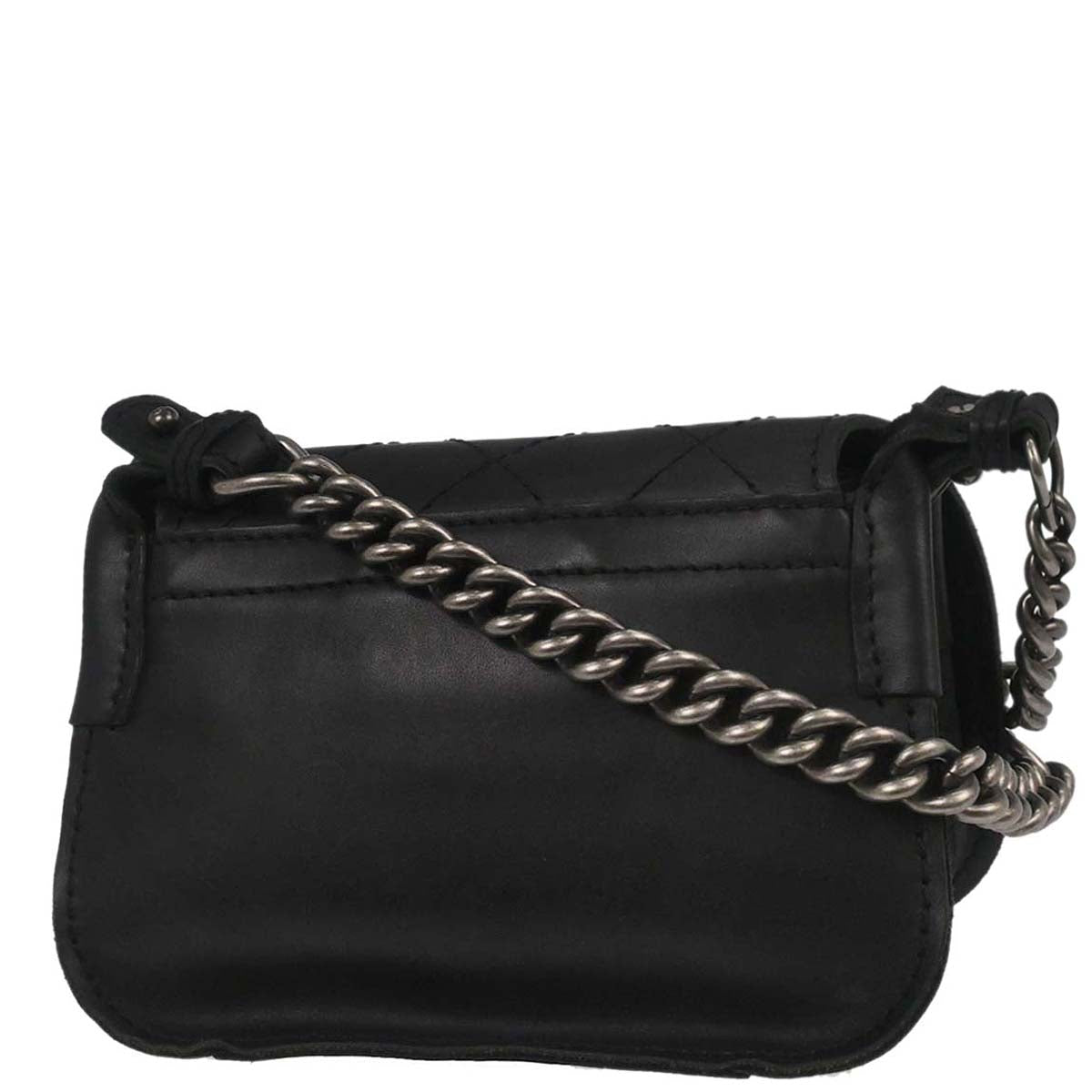 Chanel Black Calfskin Paris-Edinburgh Highlander Messenger Bag