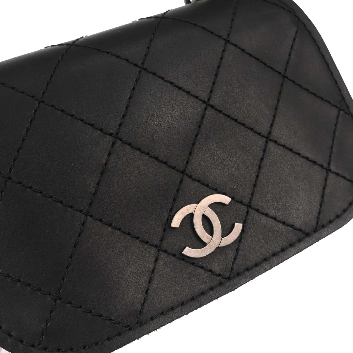 Chanel Black Calfskin Paris-Edinburgh Highlander Messenger Bag