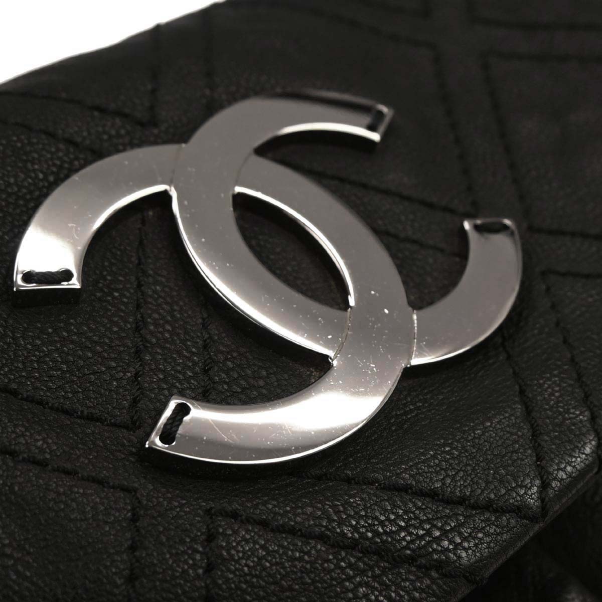 Chanel Black Calfskin Accordion Flap Bag Handbag
