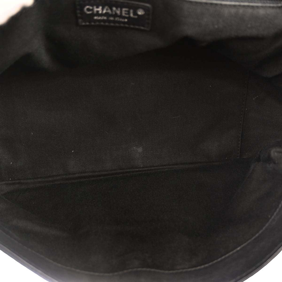 Chanel Black Calfskin Accordion Flap Bag Handbag