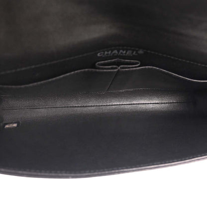 Chanel Black Lambskin Choco Bar Straight Flap Shoulder Bag