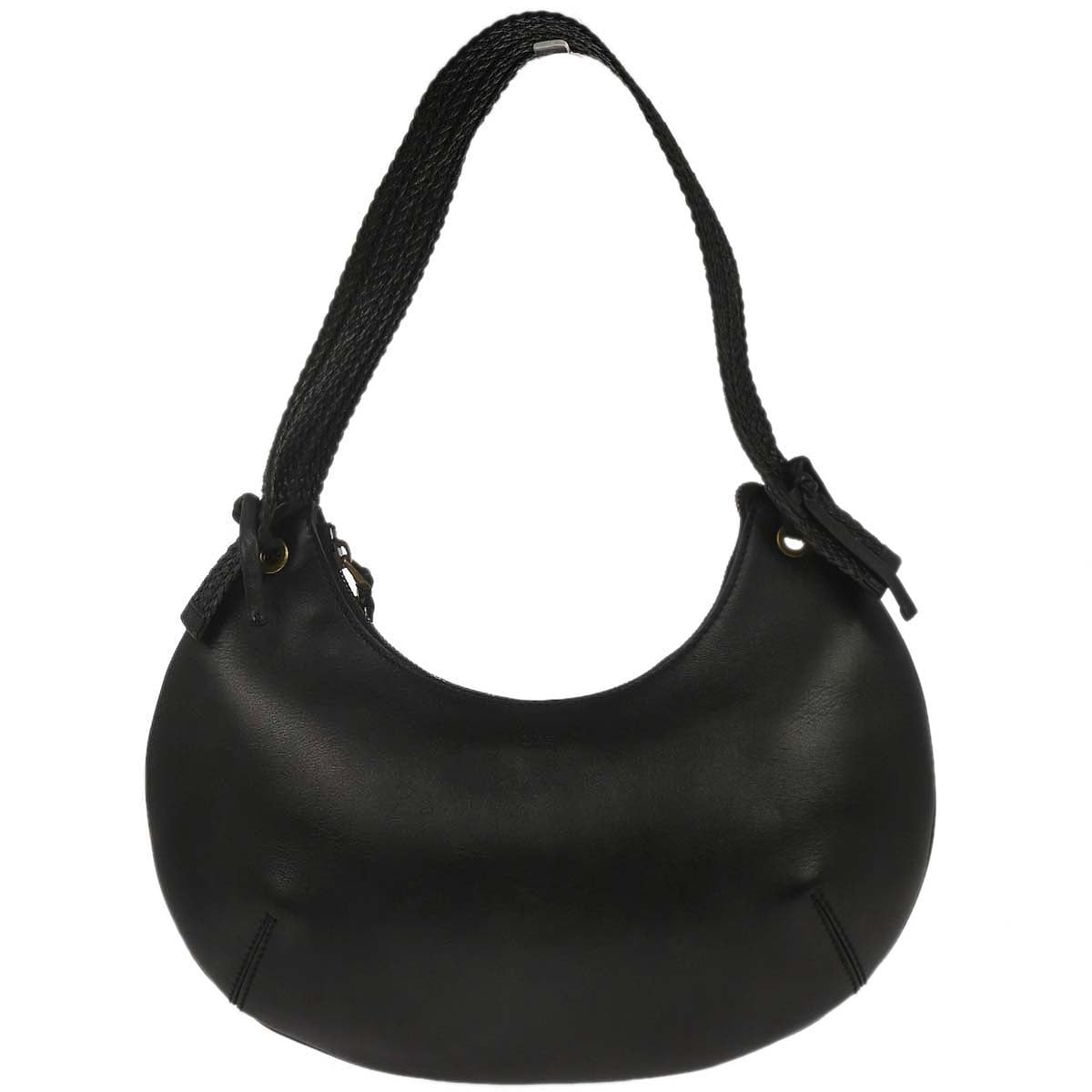 Gucci Black Leather Half Moon Hobo Handbag