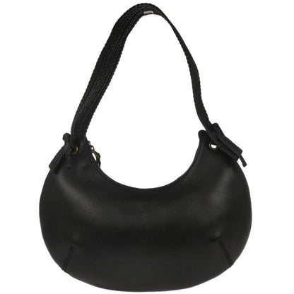 Gucci Black Leather Half Moon Hobo Handbag