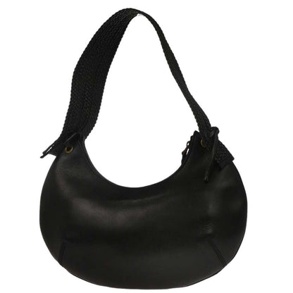 Gucci Black Leather Half Moon Hobo Handbag