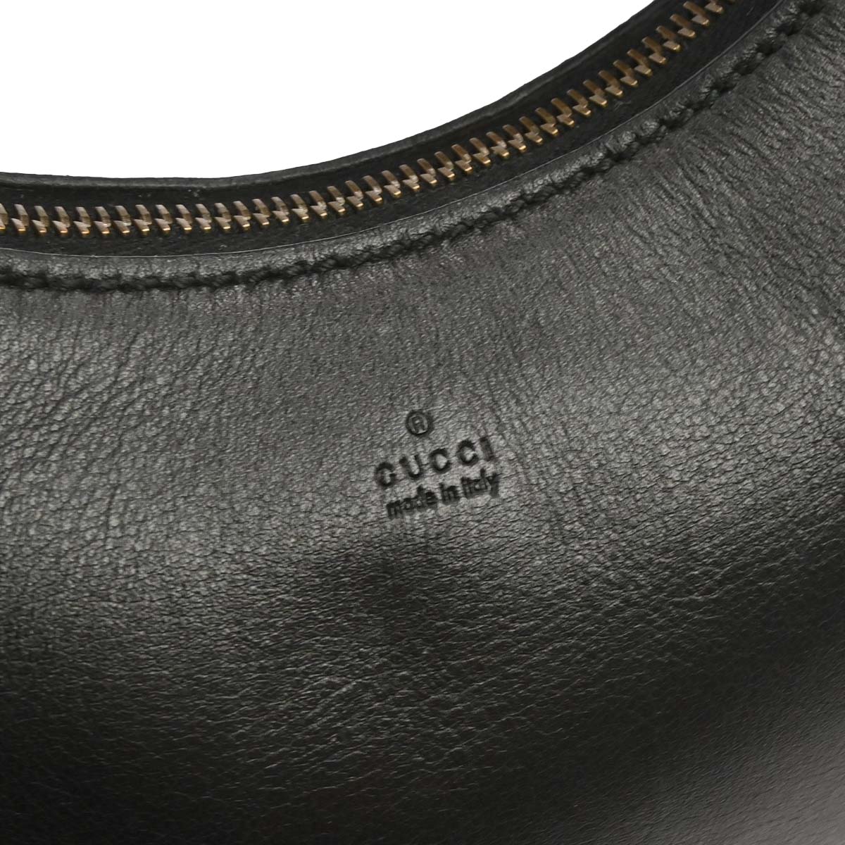 Gucci Black Leather Half Moon Hobo Handbag