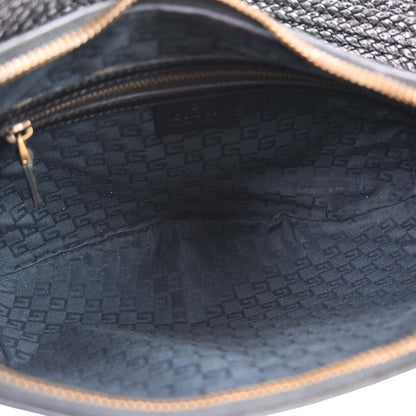 Gucci Black Leather Half Moon Hobo Handbag