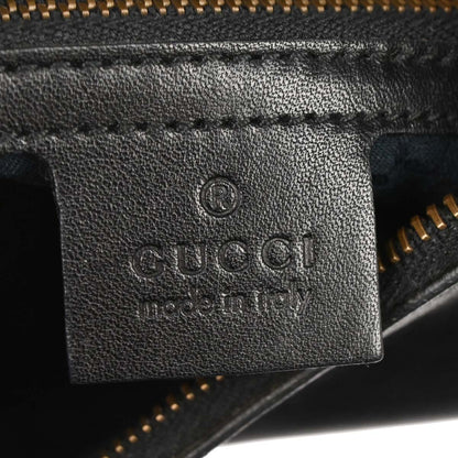 Gucci Black Leather Half Moon Hobo Handbag