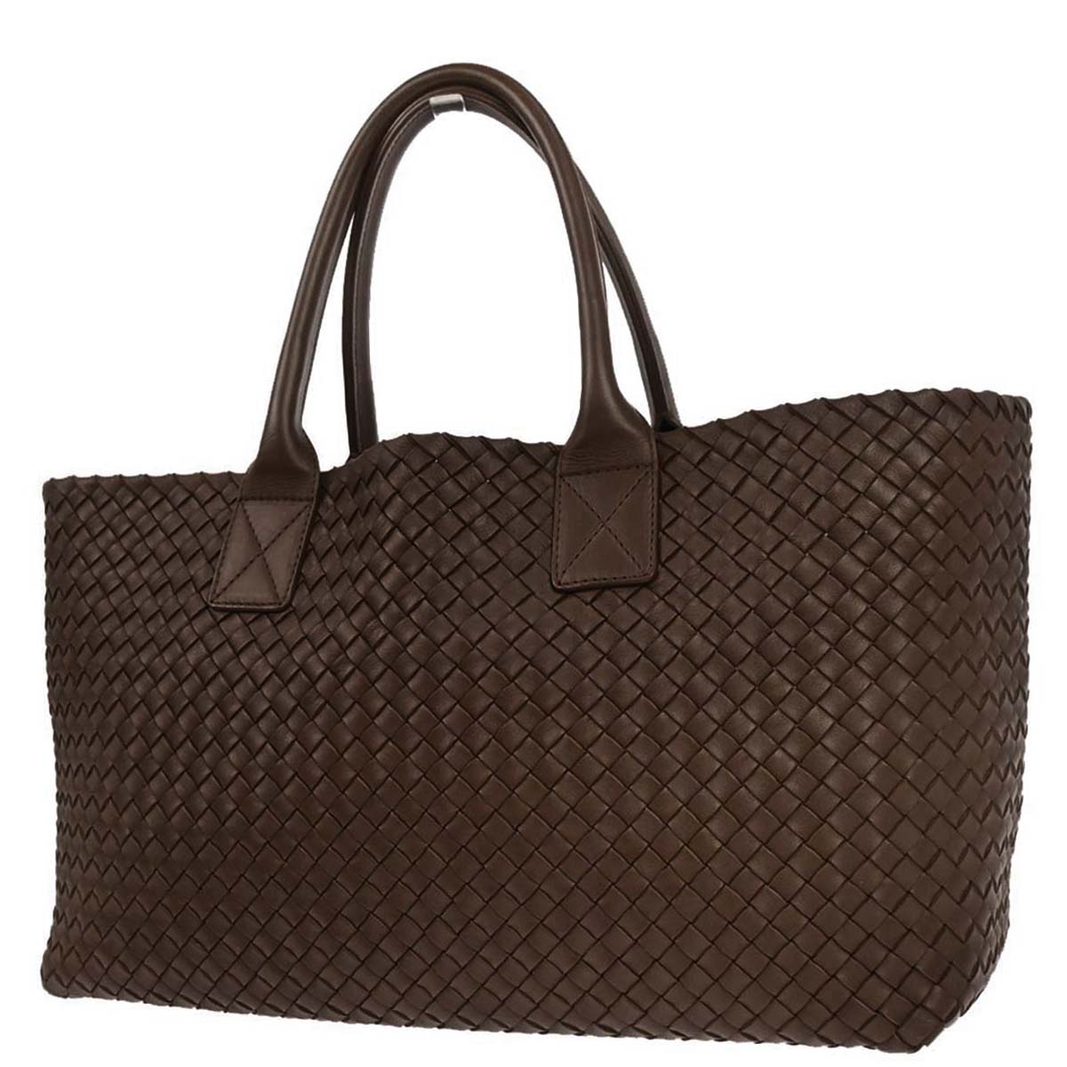 Bottega Veneta Brown Lambskin Intrecciato Tote Handbag