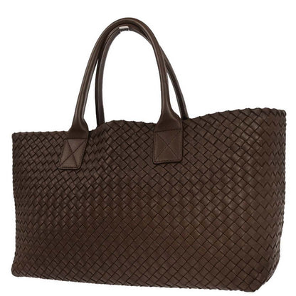 Bottega Veneta Brown Lambskin Intrecciato Tote Handbag