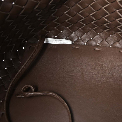 Bottega Veneta Brown Lambskin Intrecciato Tote Handbag