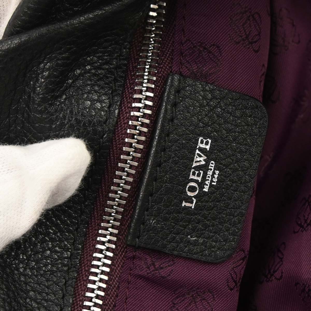 Loewe Black Leather Flamenco Shoulder Bag