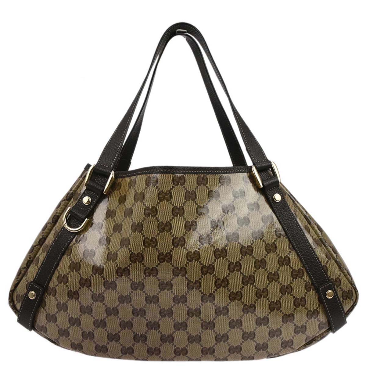 Gucci Brown PVC GG Abbey D Ring Tote Handbag