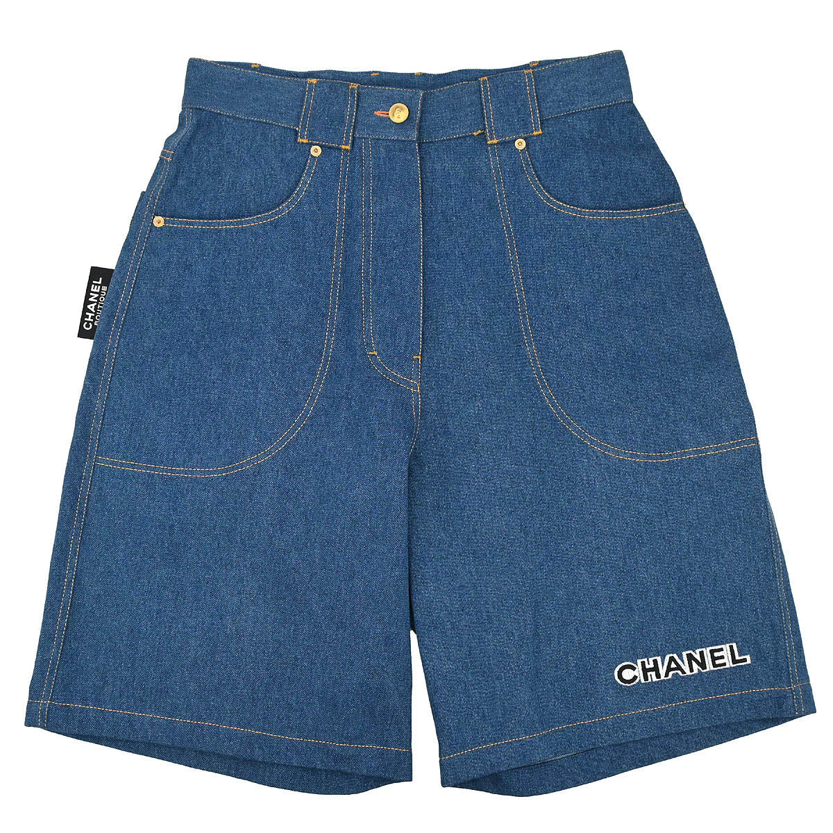 Chanel Short Denim Pants Blue #48