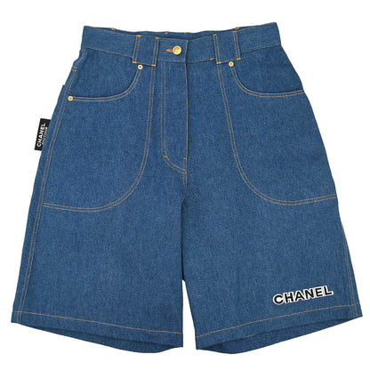 Chanel Short Denim Pants Blue #48