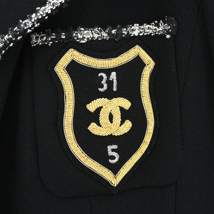 Chanel 2005 Emblem Single Breasted Jacket Black #34