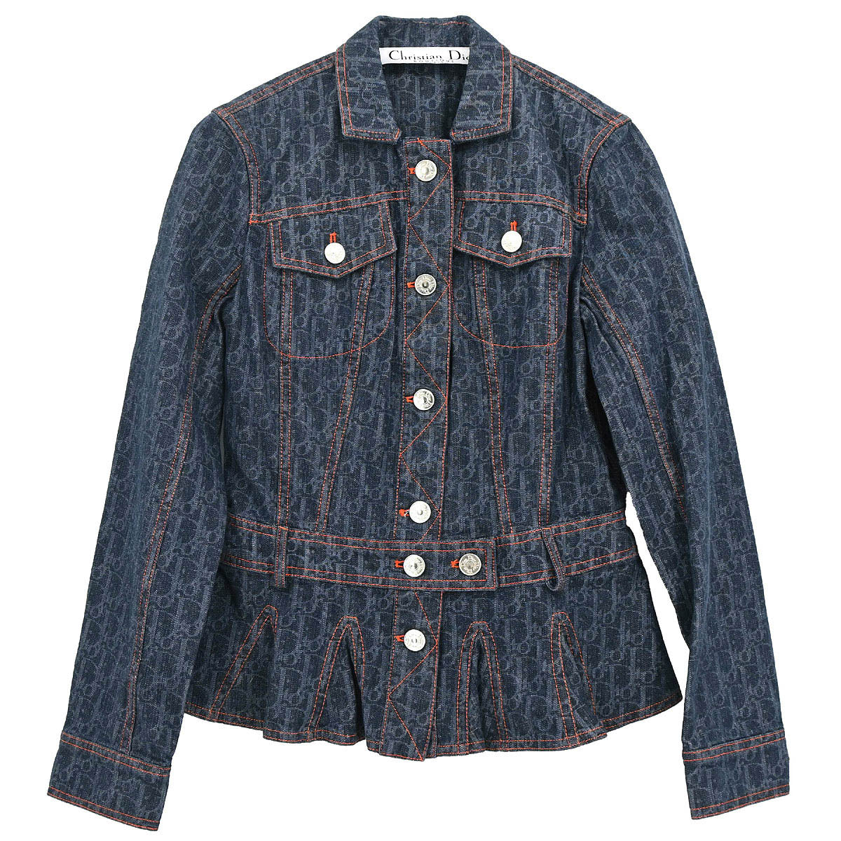 Christian Dior 2006 Single Breasted Denim Trotter Jacket Navy #38