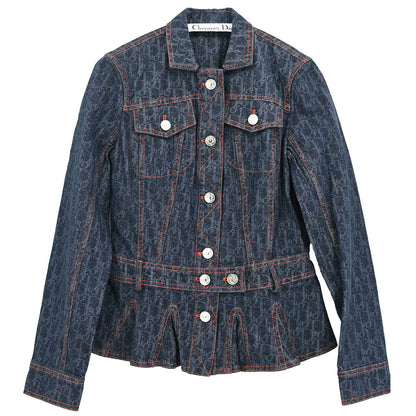 Christian Dior 2006 Single Breasted Denim Trotter Jacket Navy #38