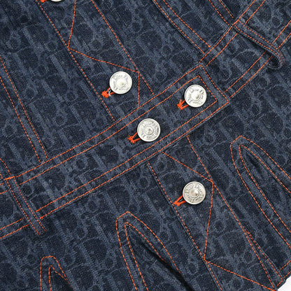 Christian Dior 2006 Single Breasted Denim Trotter Jacket Navy #38