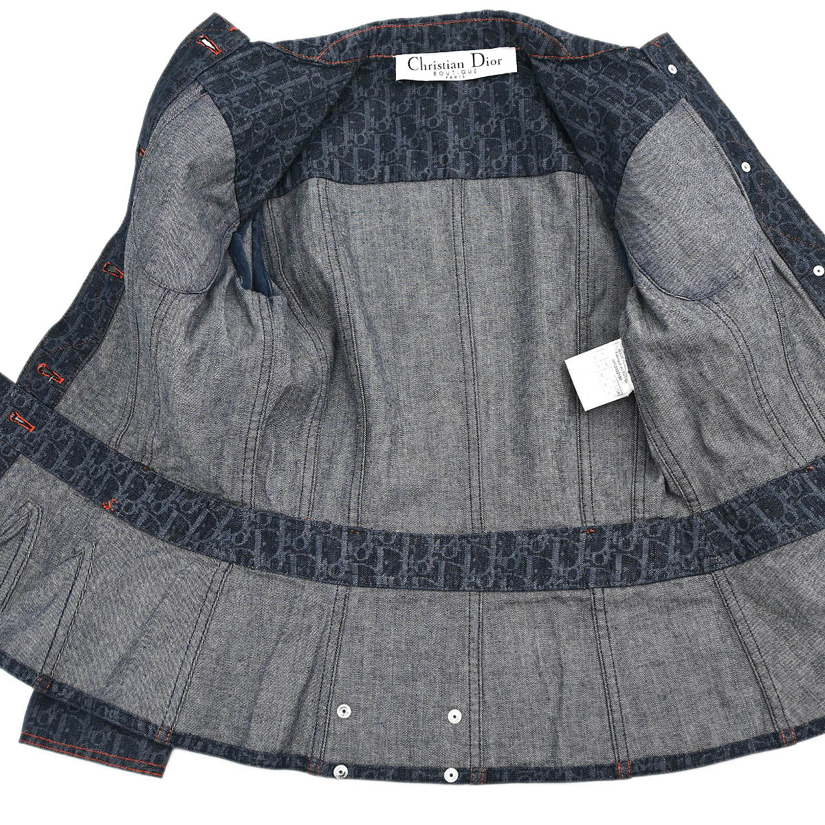 Christian Dior 2006 Single Breasted Denim Trotter Jacket Navy #38