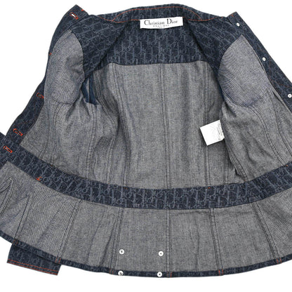 Christian Dior 2006 Single Breasted Denim Trotter Jacket Navy #38