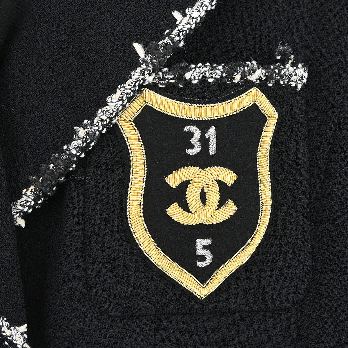 Chanel 2005 Emblem Single Breasted Jacket Black #38