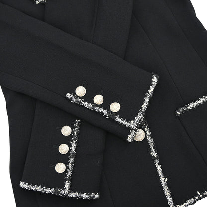 Chanel 2005 Emblem Single Breasted Jacket Black #38