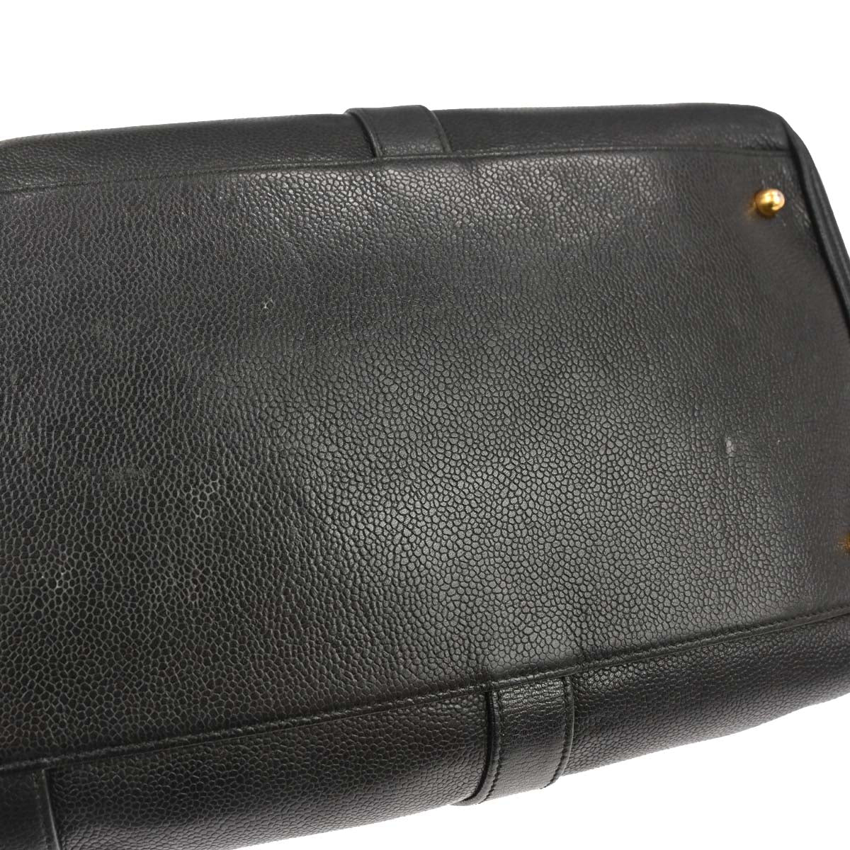 Chanel Black Caviar Skin 2way Shoulder Duffle Handbag