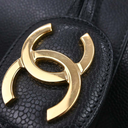 Chanel Black Caviar Skin 2way Shoulder Duffle Handbag