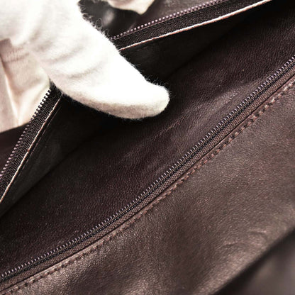 Chanel 2002-2003 Brown Lambskin Medium Classic Double Flap Shoulder Bag