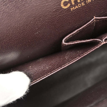 Chanel 2002-2003 Brown Lambskin Medium Classic Double Flap Shoulder Bag