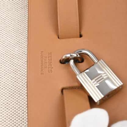 Hermes Natural Toile H Herbag a Dos 2 in 1 Backpack