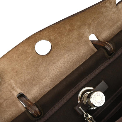 Hermes Brown Toile Officier Herbag PM 2 in 1 Shoulder Handbag