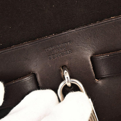 Hermes Brown Toile Officier Herbag PM 2 in 1 Shoulder Handbag