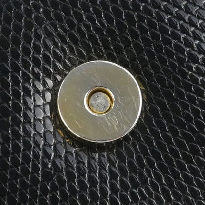 Gucci * Black Lizard Bamboo 2way Shoulder Handbag