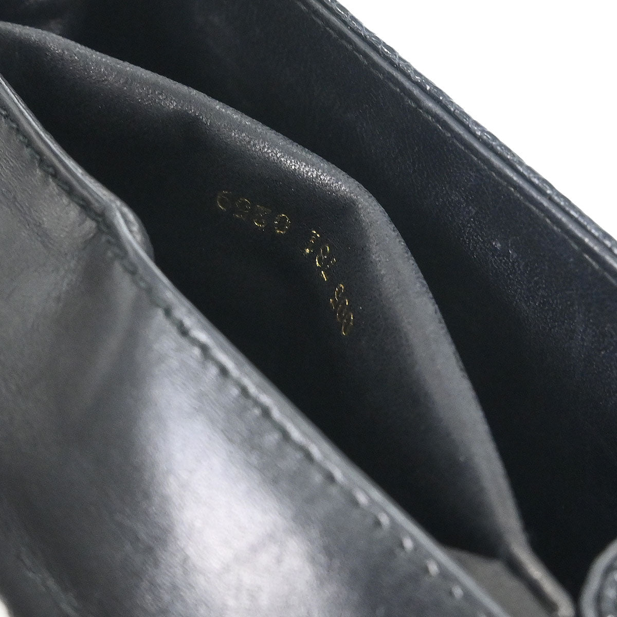 Gucci * Black Lizard Bamboo 2way Shoulder Handbag