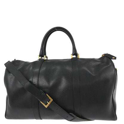 Chanel Black Caviar Skin 2way Shoulder Duffle Handbag