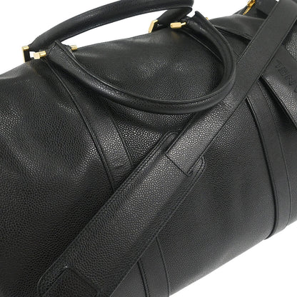 Chanel Black Caviar Skin 2way Shoulder Duffle Handbag